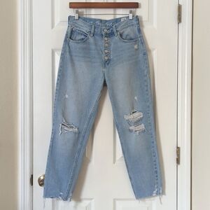 We The Free Blossom Rigid Light Wash High Waisted Button Fly Skinny Jeans 28